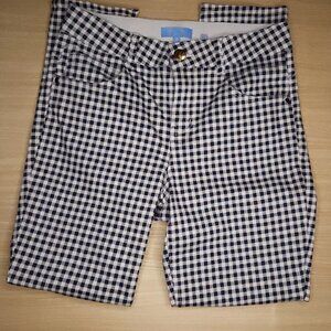 Draper James RSVP  Blue White Check Ankle Pants 8